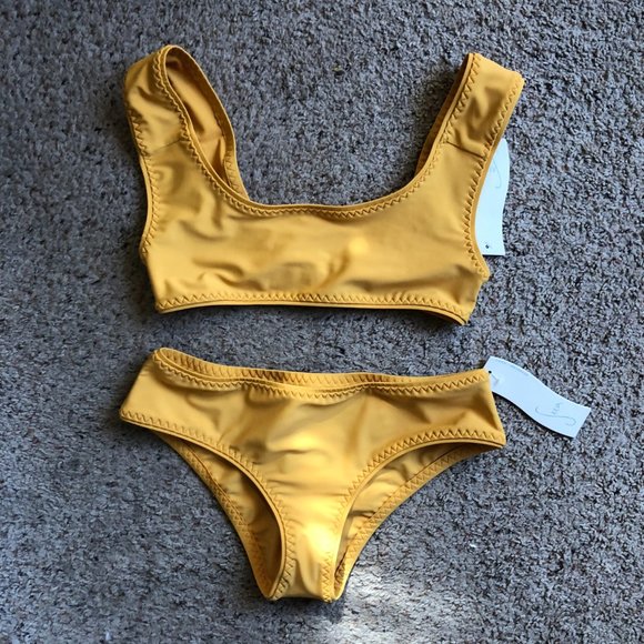 Outerknown Seea Goa Bikini Top and Bottom Saffron - Picture 4 of 6